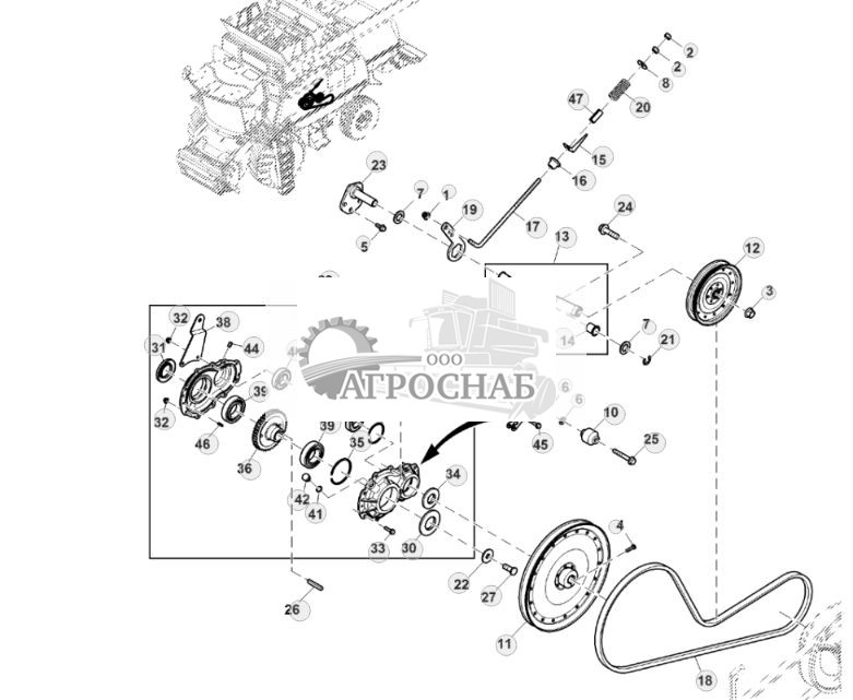 Редуктор и шкив привода клавишных соломотрясов - ST820367 673.jpg